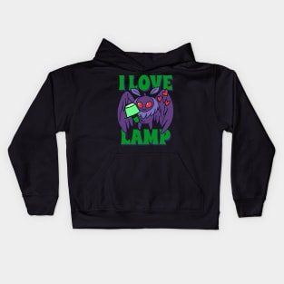 “I Love Lamp” Chibi Mothman Kids Hoodie